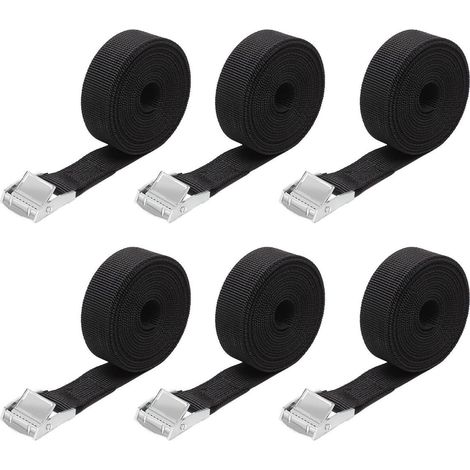 6x sangles d'arrimage 1m avec verrouillage de sécurité, capacité de charge 500kg, pour porte-vélos & transport