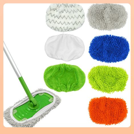 Adatto per salviette detergenti in microfibra riutilizzabili (confezione da 7) - Compatibile con le salviette detergenti in microfibra piatte Swiffer Sweeper (ciniglia piccola).