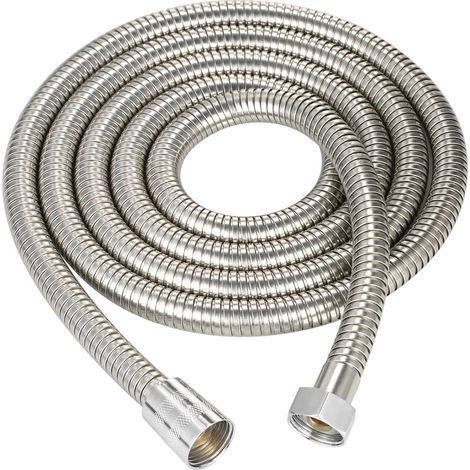 Flexible de douche extra long de 200 cm (79 pouces), tube flexible en acier inoxydable, pour pommeau de douche à main, flexible de remplacement avec raccord en laiton, étanche (1/5)