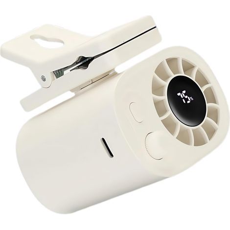 Ventilateur Portable pour Ceinture et Bureau, Rotation 360° et Batterie Longue Durée-Beige (1/5)