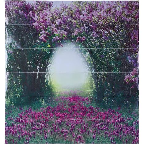 Autocollant d'escalier motif fleur violette 3D, papier peint amovible, décoration de maison (1/5)