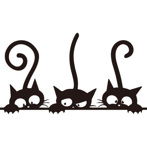 Un conjunto de adorables pegatinas de pared con motivos de gatos, pegatinas decorativas de gatos para la decoración de la sala de estar, la cocina y la habitación de los niños. (1/5)