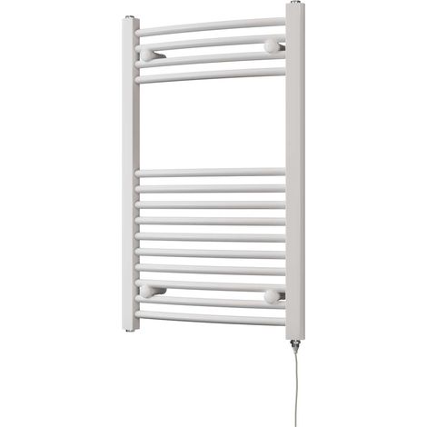 Zennor - White Electric Towel Rail H800mm x W500mm Curved 300w Standard (1/3)