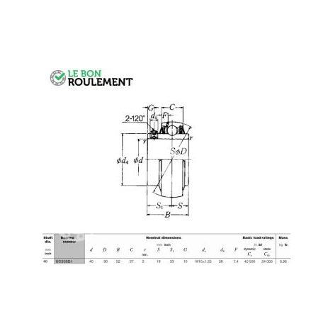 Roulement de palier UC308-NSK