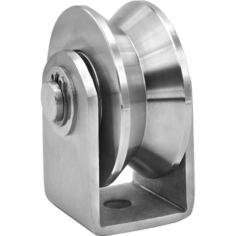 Polea de rueda ranurada, polea de bloque de acero inoxidable, doble cojinete, silenciosa, ruedas de tracción resistentes y extraíbles para manipulación de materiales y movilidad, carga de elevación de