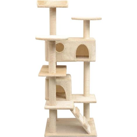 Maison Exclusive - Albero per Gatti con Tiragraffi in Sisal 125 cm Beige (1/4)