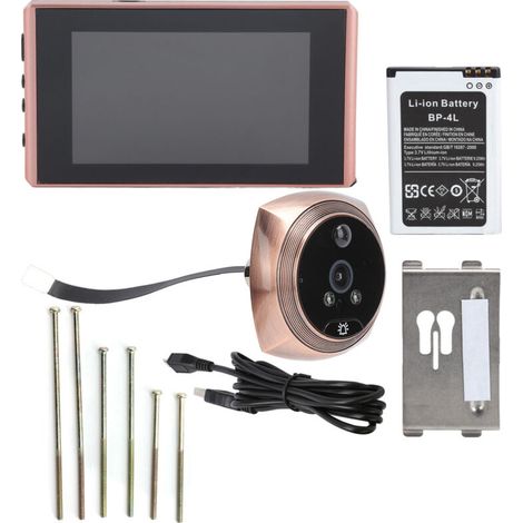 – Visionneuse de porte numérique 4,3 pouces – Résolution 1 million de pixels – Vision nocturne – Angle de 160° – Alimentation batterie 2500 mAh - 4300E (1/5)