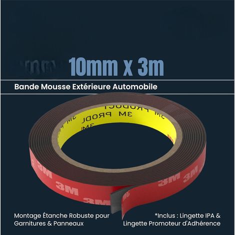 Ruban de Montage Étanche Haute Résistance avec Technologie Double Adhésif - Fixation Forte pour Surfaces Courbes, Garnitures & LED (1/5)