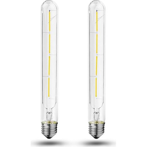 Paquet de 2, E27 Ampoules Tubes LED Edison Retro T30 4W 225mm, Lampe à Filament LED, 2700K, Non Dimmable En Verre Clair (1/5)