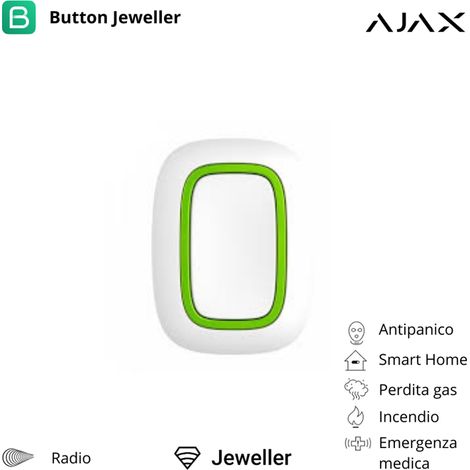 38095 - Jeweller - Button - Botón antipánico / mando a distancia inalámbrico para el control de escenarios - color white - Ajax seguridad inalámbrica