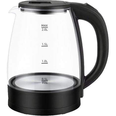 Bouilloire électrique sans BPA, 1,8 L, en verre, avec filtre en acier inoxydable et couvercle amovible. (1/5)