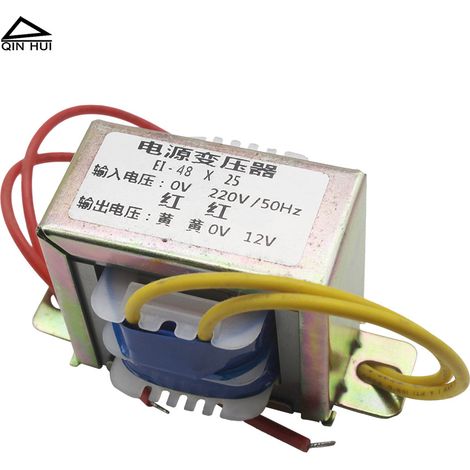 Transformateur d'alimentation CA simple E1-48X25 AC12V 10W à deux fils 220V 50Hz vers 12V 10W