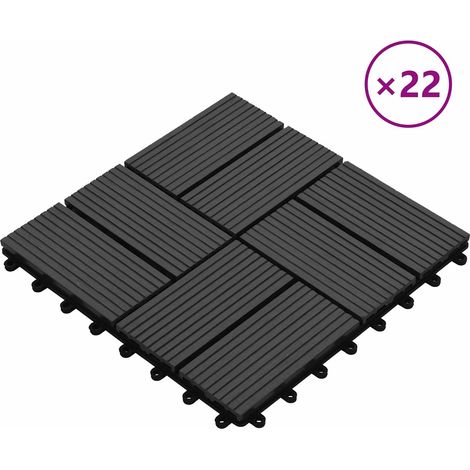 vidaXL Tile de Decking 22 uds. Negro 30 x 30 cm WPC (1/2)
