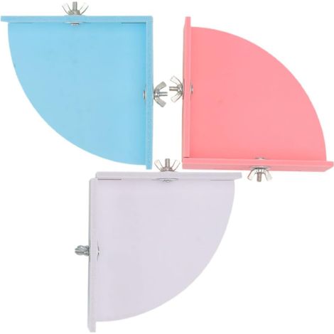3 Pièces Planche d'escalade pour Hamster, Plateforme pour Animaux de Compagnie en PVC, Sûre et Facile à Installer, Plate-Forme D’Angle pour Cage de Petit Animal (1/5)