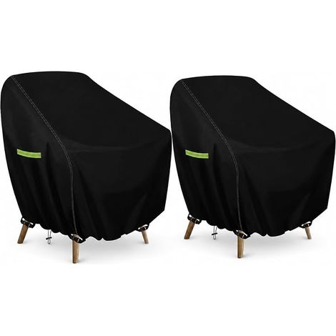 Garden Chair Cover, Set of 2, 89 x 97 x 74 cm, Waterproof Protective Cover in Oxford Fabric 420D for Outdoor Garden Chair, Stackable Chair, Balcony and Patio (1/5)