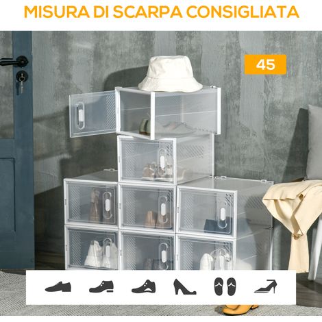 Scarpiera modulaire blanche 8 cubes 28x36x21 cm en plastique PP, rangement chaussures gain de place (1/5)