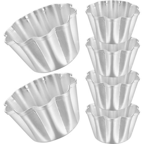 Ensemble de 6 moules à gâteaux antiadhésifs en alliage d'aluminium, argentés (1/5)