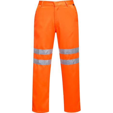 Hi-vis Poly-Cotton Arbeitshose Ris Farbe: Orange Größe XL - Portwest