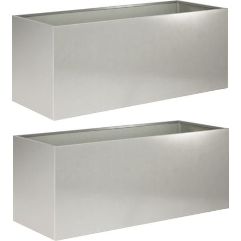 Maison Exclusive - Cache-pot de jardin 2 pc Argenté 80 x 40 x 40 cm (1/5)