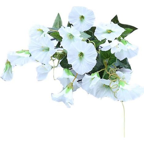 Fleur en soie artificielle aux couleurs vives, résistante à la décoloration, imitation pratique des nervures de feuilles transparentesblanc (1/5)
