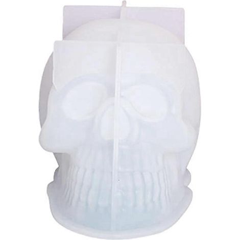 Moule à bougie en silicone en forme de crâne d'Halloween pour la fabrication de bougies et de savons maison. (1/5)