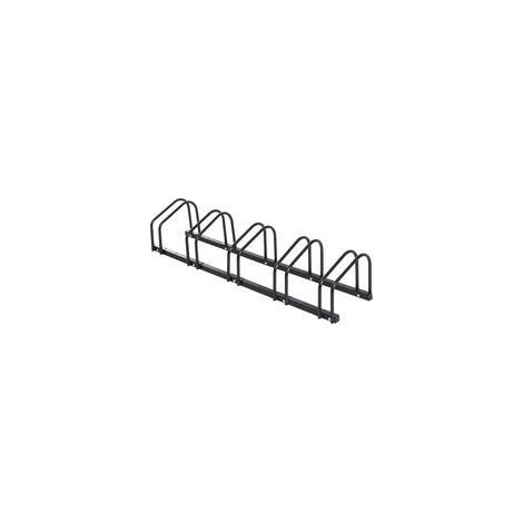 Râtelier de rangement pour 5 vélos – Support vélo avec roulettes de 65 mm – Structure en acier noir – Dimensions : 145 x 33 x 27 cm (1/5)