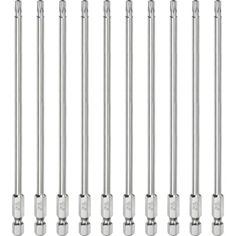 10Pcs T20 Embout Tournevis Torx 1/4" Hex Shank Longueur 6" (150mm) (1/5)