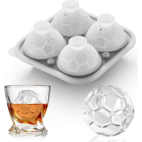Cubitos de hielo de silicona con formas divertidas de baloncesto, regalos originales de baloncesto, moldes redondos de 5,6 cm (2,2 pulgadas) para manualidades, ideales para el día del partido, whisky, (1/5)