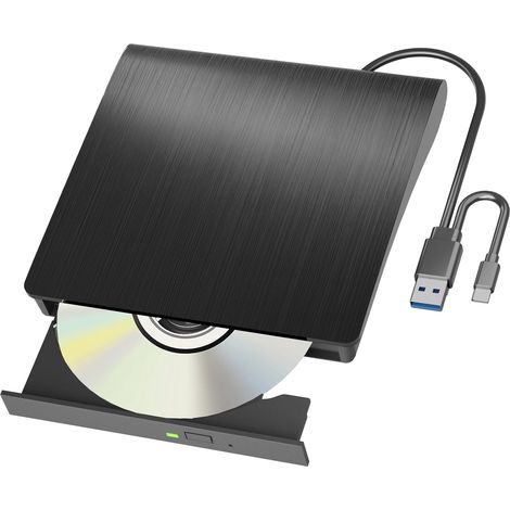 Lecteur Blu Ray Externe, Lecteur DVD Blu Ray Externe pour PC Portable Plug-and-Play Graveur Blu Ray Externe, Double Interface, Utilisation Dans de Nombreux Contextes pour Windows Mac OS (1/5)