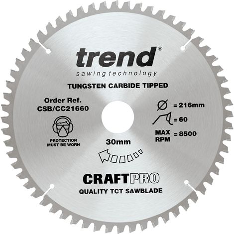 TREND SAW BLADE CROSSCUT 216 X 60T X 30 (1/3)