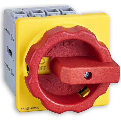 Interrupteur principal 16 A 4 pôles 7,5 kW Type NLO16/3E/Z33 Arrêt d'urgence Rouge Jaune