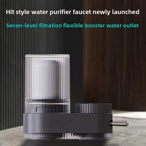 1 ensemble. Couleur : Gris. Matériau : Robinet en plastique, purificateur d'eau du robinet, filtration physique, purificateur d'eau pour la cuisine domestique.