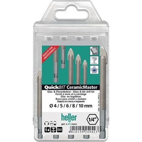 juego de brocas claras QuickBit Ceramik Master 5 piezas Ø 4 5 6 8 10 mm - 24942