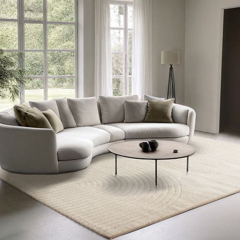 the carpet Elisa moderner Wohnzimmer Teppich, geometrisches Design, hohe Flordichte und angenehm weich, Creme, 160 x 220 cm (1/5)