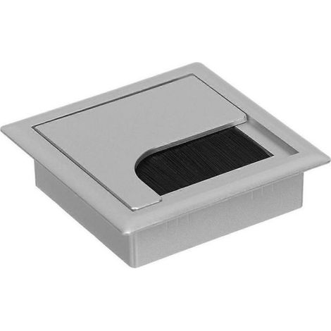 Plaque De Recouvrement Pour Passe-Câbles - 80 X 80 Mm - Argent - Bureau - 1 Pièce (1/5)
