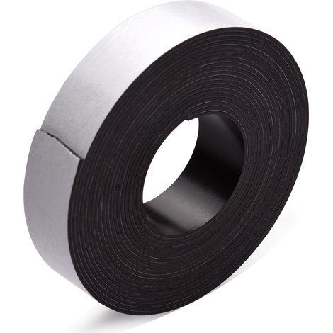 Ruban magnétique flexible autocollant (adhésif puissant) 1,2 mm d'épaisseur x 1,9 cm de largeur x 3 m (1/5)