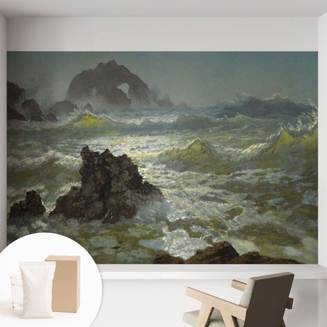 Carta Da Parati - Murale Alla Moda Decorazione - Camera Da Letto - Con Colla Gratuita Mare in tempesta 152x104 cm (1/5)