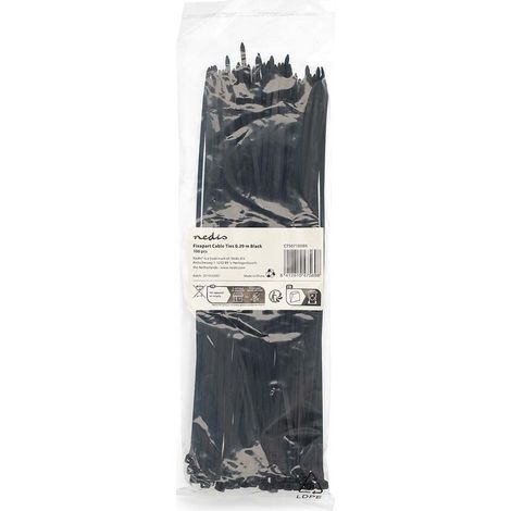 Nedis Kabelbinder / 290 mm / 100 Stück / Schwarz
