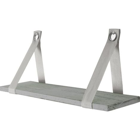 Étagère murale suspendue en bois clair aspect vintage 21x50cm gris 040005185