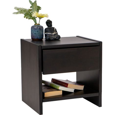 Nachttisch Holz Nachtkonsole Buche wenge 40 x 33 cm CAMPINO (1/5)