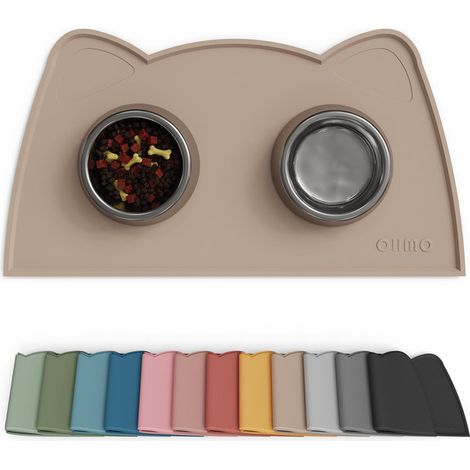 Tapis de gamelle pour chat en silicone antidérapant et imperméable, dessous de plat protecteur pour sol, facile à nettoyer et durable