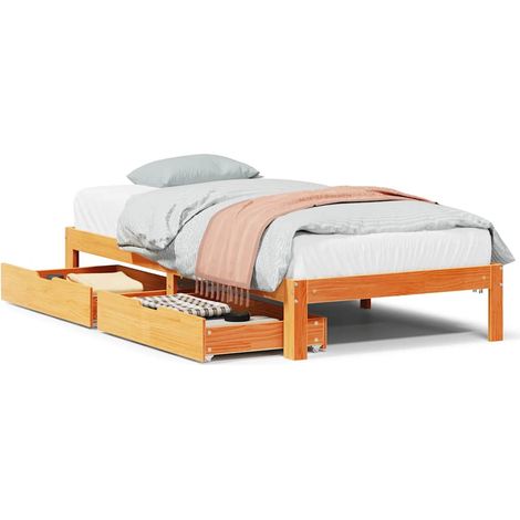 Maison Exclusive - Giroletto Cassetti Marrone Cera 90x190cm Legno Massello di Pino