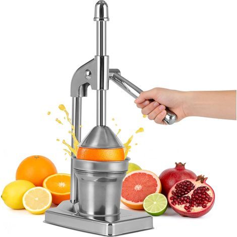 Presse-agrumes manuel en acier inoxydable, presse-agrumes à commande manuelle, presse-oranges XL, presse-fruits professionnelle, presse-citrons, presse-agrumes puissant et sans entretien (1/5)