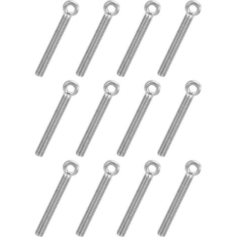 12 Pcs Boulon à Œil M5x35mm Boulon à Œillet de Levage pour Balancement d'Épaule, Vis Filetage Complet en Acier Inoxydable 304, Filetage Métrique Trou Coulissant, Couleur Argentée (1/5)