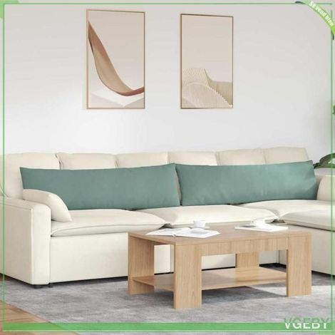 Coussins de canapé - FAFEISY - Moderne - Velours côtelé - Vert Mer 145 x 40 cm - Lot 2 pièces (1/5)