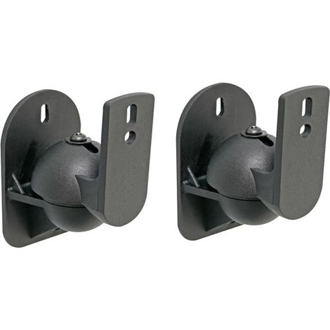 Velleman Soporte de pared compacto y resistente para altavoces, 2 piezas, incluye tornillos de montaje, capacidad de carga máxima de 3,5 kg, dimensiones 6 x 3 cm, diseño ligero de sólo 0,07 kg, ideal