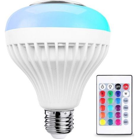 Music LED Ampoule, E26 / E27 Haut Parleur Bluetooth RGB Changement de Couleur Ampoule avec Port USB avec Télécommande pour la Fête, la Maison, Halloween Décorations de Noël (1/5)