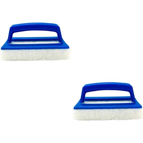 Pack de 2 cepillos para limpiar piscinas con mangos de plástico, multiherramientas aptas para la limpieza de piscinas. (1/4)