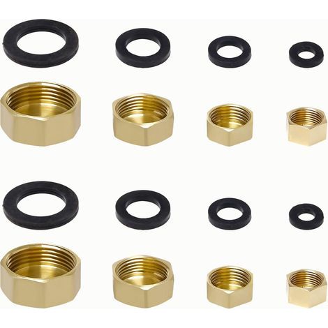 8 Pièces Bouchon Femelle, Fileté Laiton, Hexagonal, 4 Tailles, Pour Chauffage Et Eau (1/5)