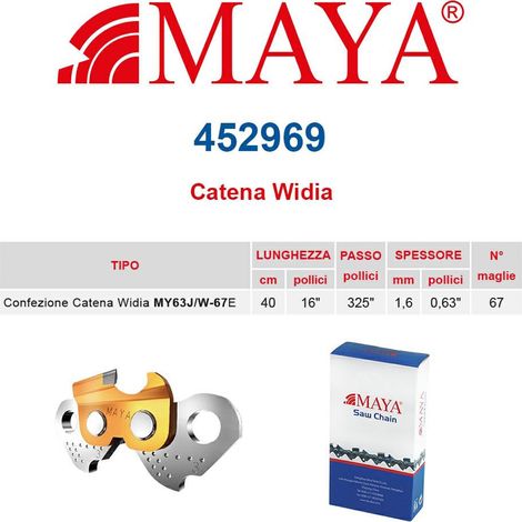 Catena confezionata in Widia .325&quot 1.6 mm - .063&quot 67 maglie con antirimbalzo - 452969